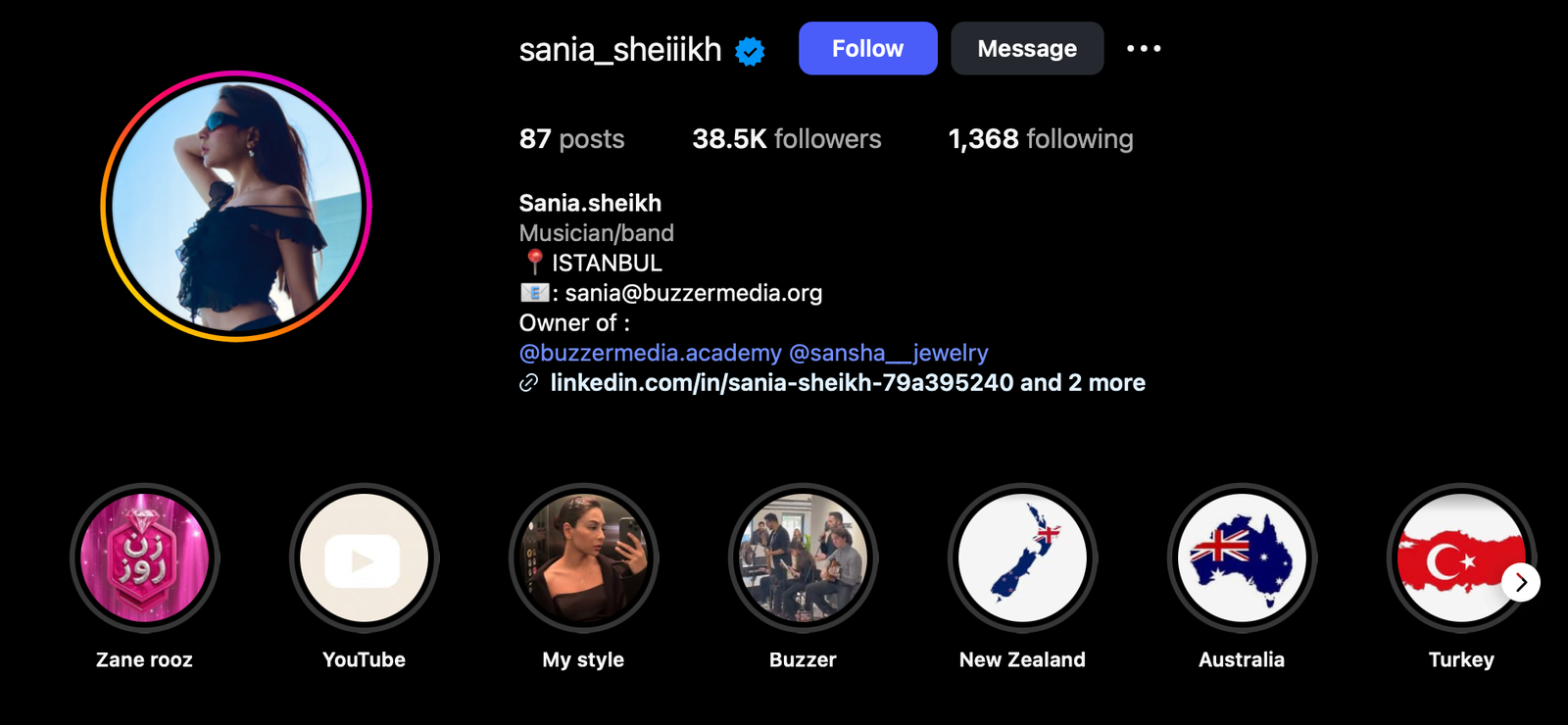 اینستاگرام سانیا شیخ مسابقه زن روز